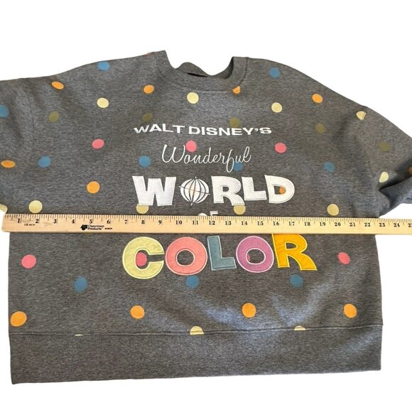 Disney Wonderful World of Color 100 Crewneck Sweatshirt Gray Women's Size L‎ - Picture 9 of 12